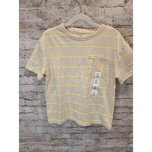 Cat & Jack Boys Striped Shirt Size XS Short Sleeve Crew Neck With Pocket NWT